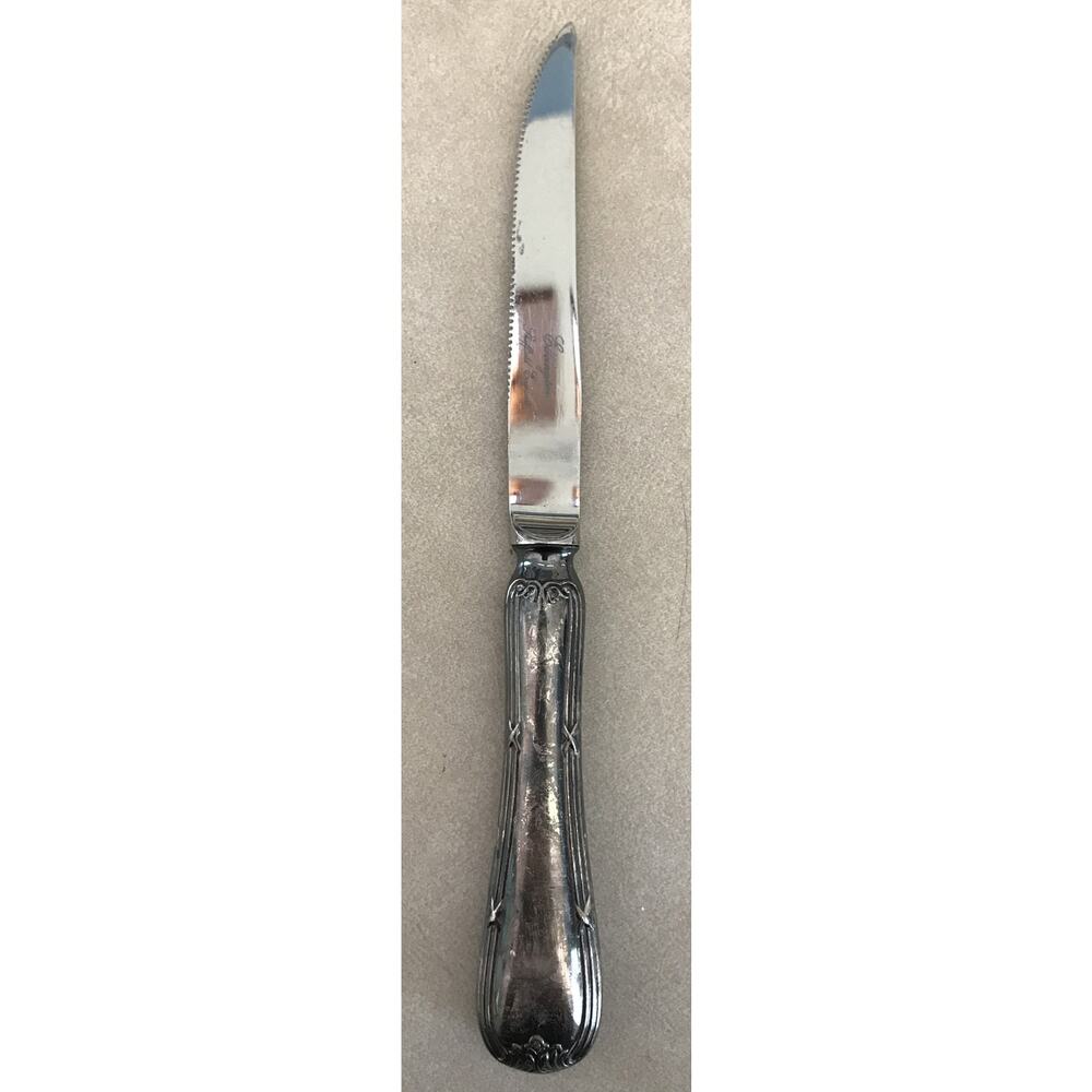 Vintage Antique Ellington Sheffield England Silverplate Serrated Steak Knife